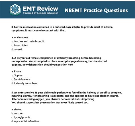 online tests that are similar to the nremt
